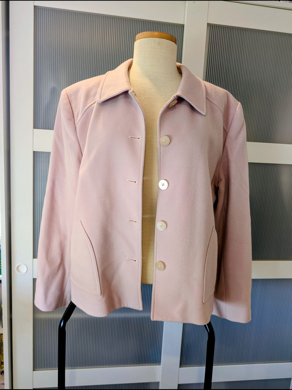 Women's Light Pink Button-Front Blazer Jacket